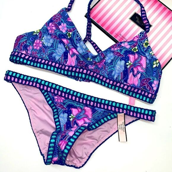 🔥VICTORIA SECRET SWIMSUIT 2 pc top Large removable padded bottom Small  New #7 - Picture 1 of 7